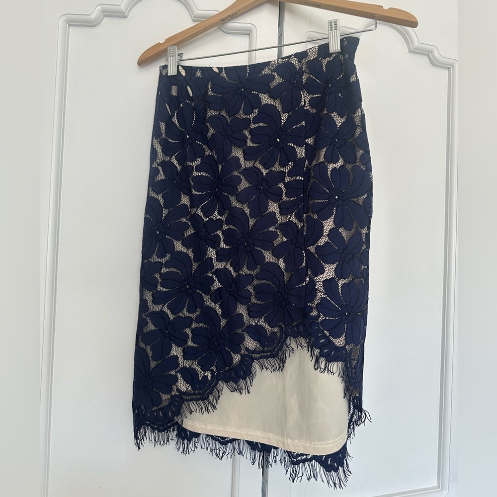 Elegant Navy Lace Skirt sugar + lips